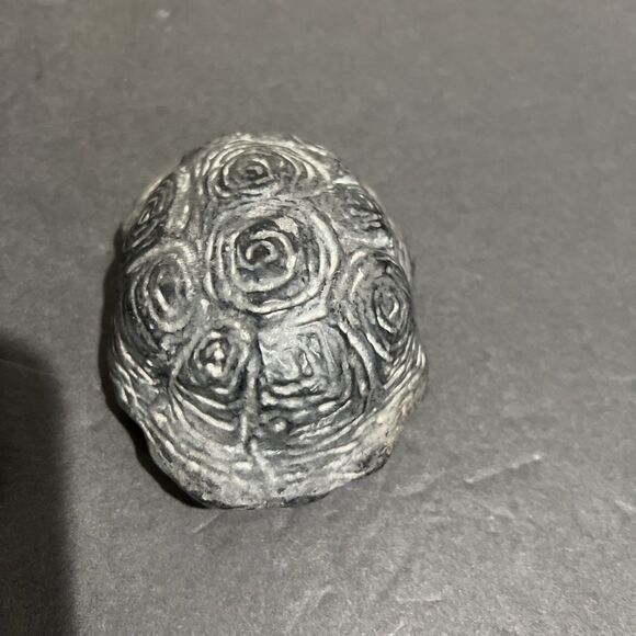 Hand Cast Clay Pottery Turtle Trinket Box Hen-Feathers - Picture 7 of 11